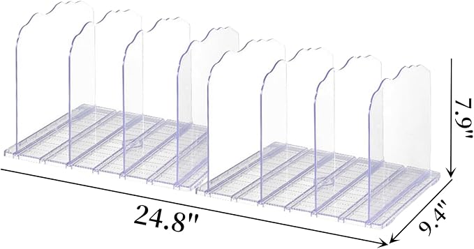 HAN SHENG Adjustable Shelf Divider for Closet Purse Organizer Clear Shelves Dividers Clothes Purse Bag Handbag Organizer Purse Display Stand Desk File Sorter Stand Holder Bookshelf (8 Layers)