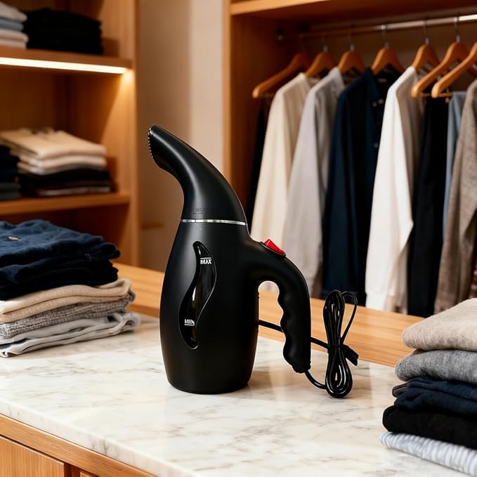 Steamer for Clothes, Portable Handheld Design, 180ml Big Capacity, 800W, Strong Penetrating Steam, Removes Wrinkle, for Home, Office(ONLY FOR 120V)-Black