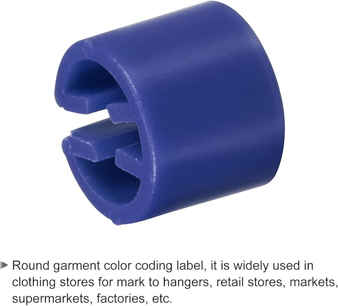 MECCANIXITY Clothes Hanger Marker Blank Fit 3.5mm Rod for Garment Color Coding Dense Blue Count 300