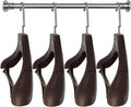 DEDU Suit Hangers for Men 15 Pack, Brown Coat Hangers Extra Wide Non Slip Width 17.7", Thick Plastic with Pants Bar & Metal Hook