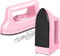 Mini Iron for Crafts Quilting, Travel Iron Household Iron Easy Iron Supplies Mini Electric Iron, Mini Heat Press Machine Sewing Sachine (Pink)