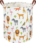 CLOCOR Kids Laundry Basket,Nursery Baby Hamper,Toy Storage Bin with handles for Boys and Girls,Safari Room Decor,Waterproof Storage Basket(Jungle Animals)
