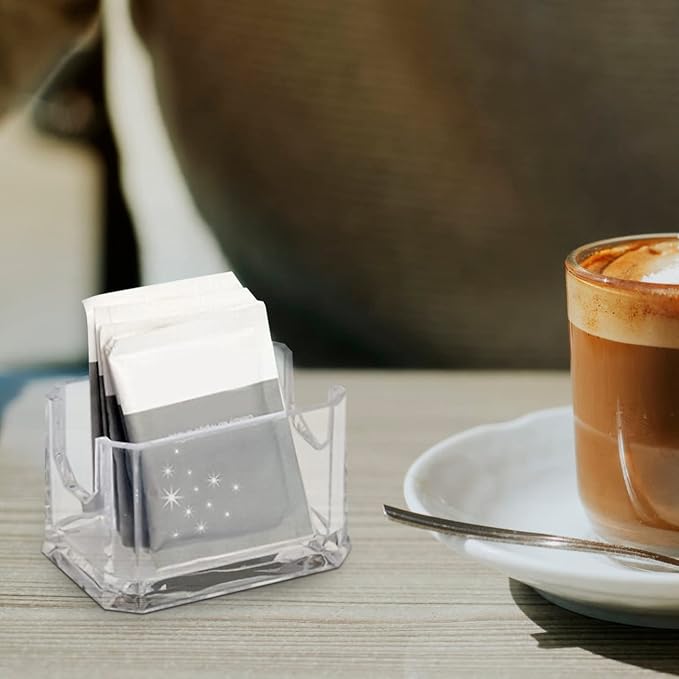 Dryer Sheet Holder Coffee Station Organizer Clear Tea Bag Box Coffee Bar Case Acrylic Sugar Holder Sugar Bag for Home Restaurant Hotel Cosmetics Organizer