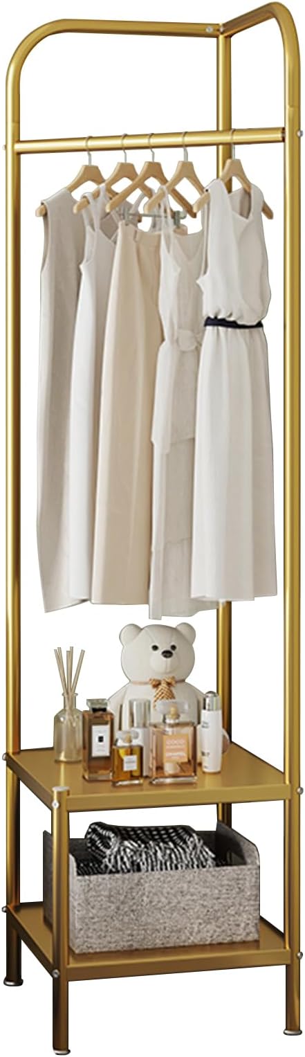 Corner Coat Rack, Modern Metal Clothes Racks Corner Hall Tree Clothing Floor Freestanding Garment With Shelves Storage for Hallway Entryway Bedroom Living Room Office