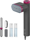 Travel Clothes Steamer, Powerful 1200W Handheld Garment Steamer, 15s Fast Heat-Up & 10-Min Continuous Steam, Mini Portable Iron with 5-in-1 Wrinkle Remover Kit (110V Only)