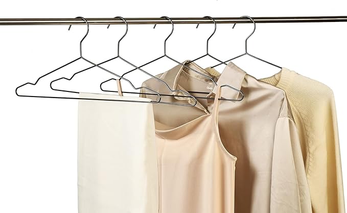 16.5" Heavy Duty Matte Black Metal Hangers 40 Pack, Wire Black Clothes Hangers for Coat Suit, Shirts, Dress, Pants，Camisole Wedding Dress (Black, 40Pack)