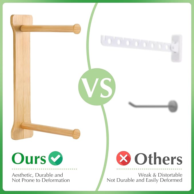 Bamboo Hanger Organizer Stacker，Magnetic Hanger Holder for Laundry Room，(Bamboo)