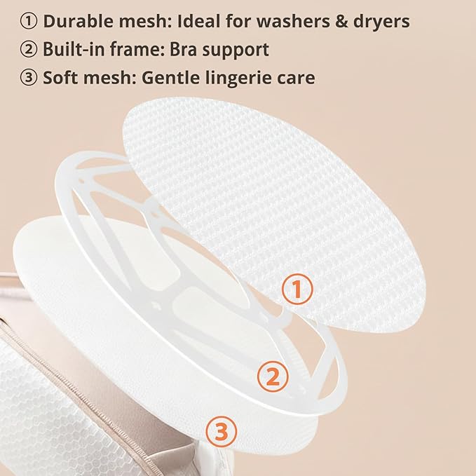 2Pcs Bra Laundry Bags for Washer and Dryer Wash Bags Bra Lingerie Underwear