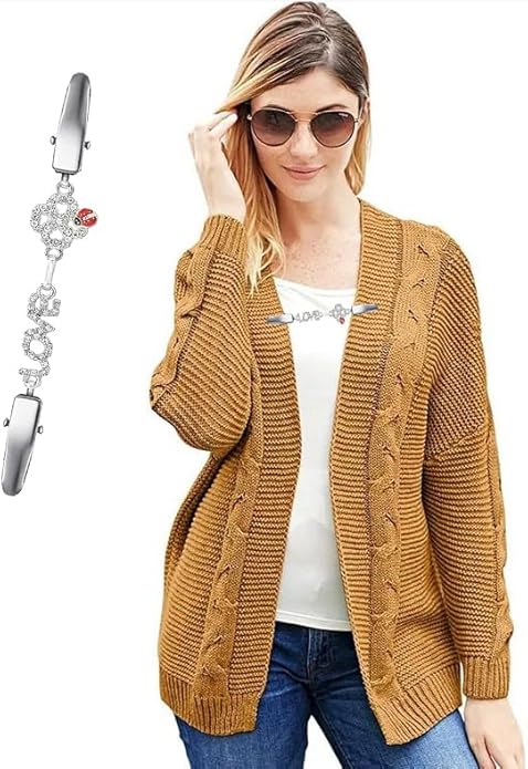 Vintage Sweater Clips Shawl Dresses Shirt Clips Retro Cardigan Collar Chain Clips Brooch Pins for Women