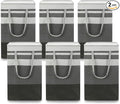6 Pack Extra Large Laundry Basket, Waterproof & Collapsible Laundry Hamper with Heavy-Duty Handles, Freestanding Hamper for Clothes, Toys, Towels in Home Dorm Bathroom Bedroom-75L, Grey, Local Stock