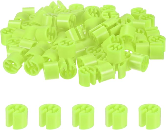 100-Pack Clothes Hanger Markers Blank, Plastic Garment Color Coded Size Clips Fit 3.5mm Rod for Clothing/Wire Hangers, Colored Coding Marker [Light Green]