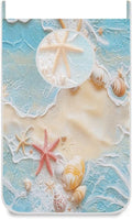 Blue Beach Sea Star Shell Summer Hanging Laundry Hamper Door Hampers Bag Basket with Stainless Steel Hooks Oxford Fabric Printing Decorative Clothes Bags 29.5X20inch 1Pack