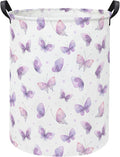Baby Laundry Hamper kids laundry Basket Waterproof Storage Bin for Bedroom Toy Clothes Organizer Basket Woodland Animals Room Décor(Purple Butterfly)