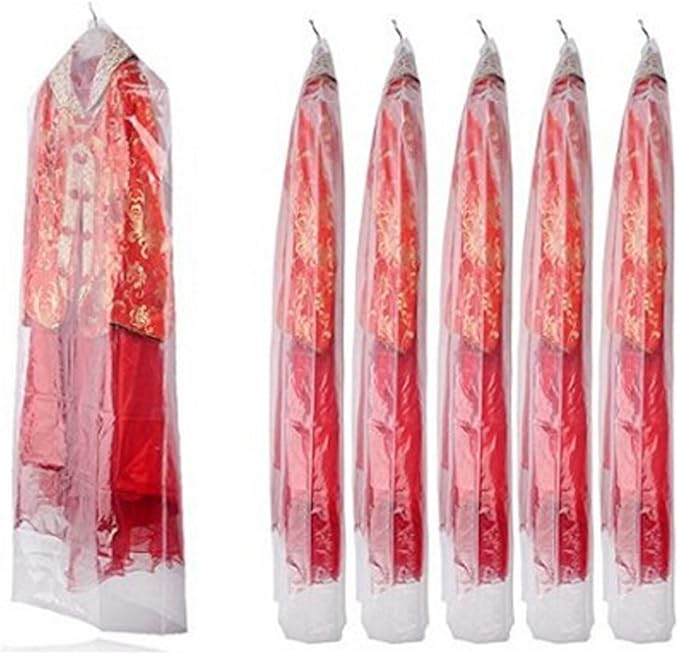 20Pcs Dry Cleaner Bags Plastic Clear Can be Hung Transparent Clothing Dust Cover