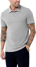 INTO THE AM Polo Shirts for Men - Slim Fit Short Sleeve Collared Shirt S - 4XL Fitted Collar Polos for Work