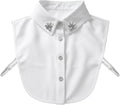 Handcrafted Faux Diamond and Pearl Fake Collar, Detachable Dickey Collars, Faux Collar Lapel, False Collars for Women Shirt