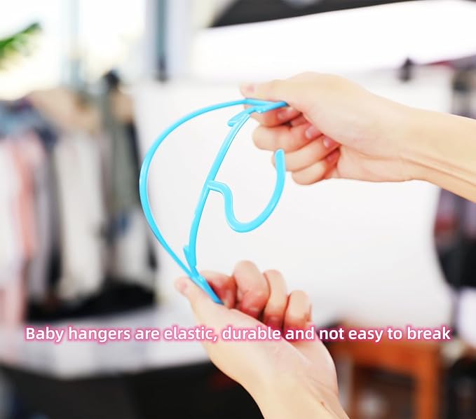 100 Pack Blue Baby Clothes Hangers,Kids Plastic Hangers for Closet,Toddler,Infant,Child,Newborn's Coat Hangers Ideal for Laundry and Nursery's Everyday Standard Use