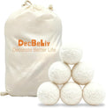 100% Pure New Zealand Wool Dryer Balls, 6-Pack - Natural Fabric Softener Alternative, Reduce Static, Soften Clothes, Shorten Drying Time & Absorb Lint (White)