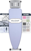 oleaf Ironing Board with Cover and Thicken Pad 43 x 13 Height Adjustable Full Size Foldable Iron Board with Iron Rest, Stable Steel Legs, Metal Construction, Heat Resistant, Sky Blue