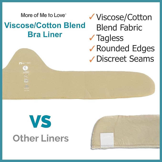 More of Me to Love Feel Fresh Viscose & Cotton Blend Bra Liner (3-Pack, Medium) - Super Soft, Sweat Wicking Black White Beige