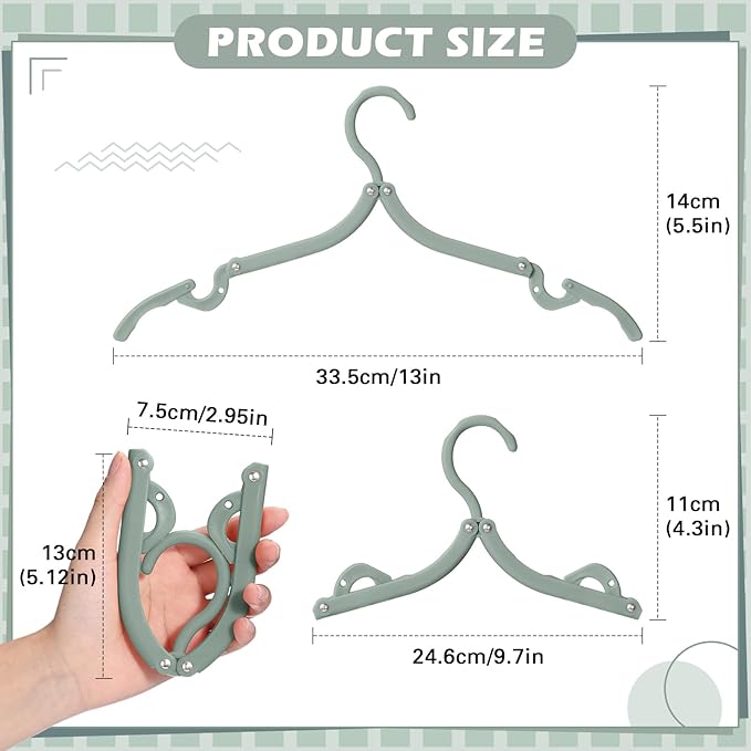 24 Pcs Travel Hangers Portable Foldable Hangers Cruise Ship Essentials Non-Slip Foldable Space Saving Clothes Drying Rack for Travel Cruise Business Trip Suitcase Dormitory School Hotel(Classic)
