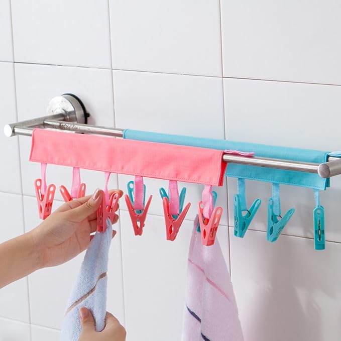 Foldable Plastic Travel Underwear Socks Bathroom Home Closet Clothes Hanger 4Pcs Pack