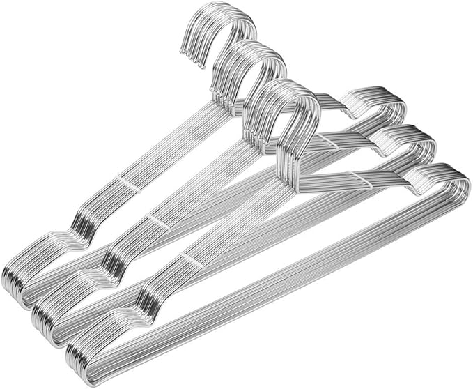 Metal Hangers Clothing Heavy Duty for Closet 30 Pack Stainless Steel Wire Hangers 16.5in by WYCQKL
