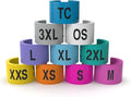 Colored Hanger Sizer Garment Markers (Choose Your Size(s)) Color Coded Size Clips - 100 Pieces/Size (Set1000, Multi)