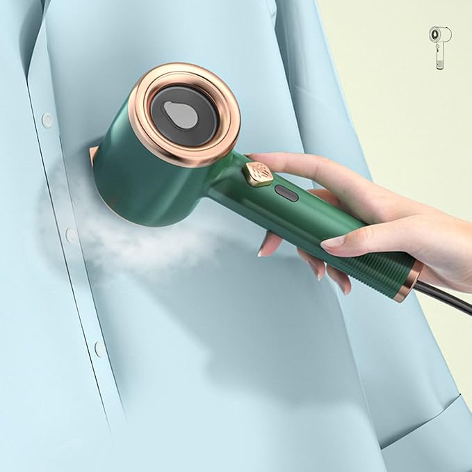 Steamer Iron, 33W Handheld Iron Mini Ironing Machine with 50ml Water Wet and Dry Clothes Iron Steam Travel Garment Steamer for Clothing Wrinkles Remover Tool (Blackish Green)