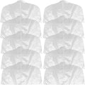 GLEAVI 10-Pack Clear Garment Shoulder Covers: 0.18mm Heavy Duty PVC Clothes Dust Protectors, 20"x14" Half-Length Closet Storage Bags for Suits, Jackets & Shirts