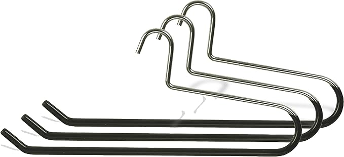 Chrome Quilt Hanger with Black Nonslip Vinyl Coating in 17" Length X 3/8" Thick, Box of 10