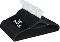 50 Pack Slim Non-Slip Velvet Hangers, Heavy Duty Space Saving Felt Coat Hangers with 360° Rotating Silver Hook (Black)