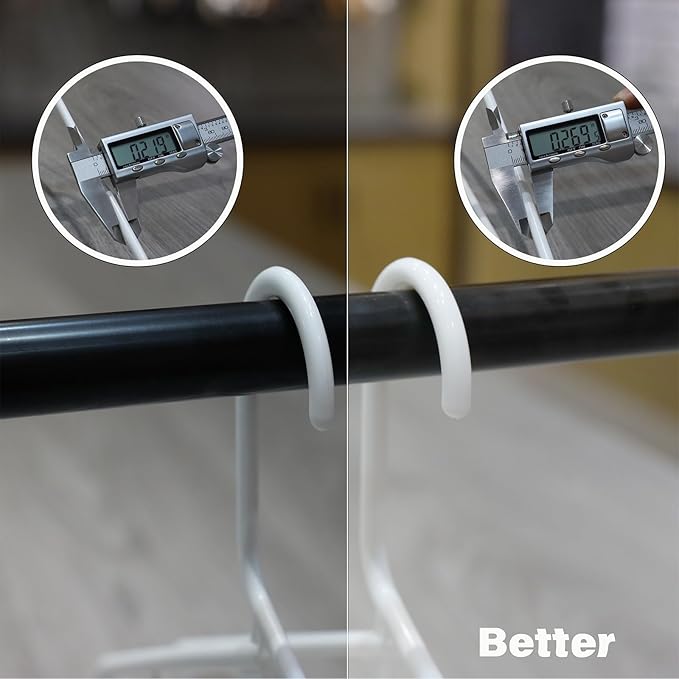 Plastic Hangers Without Notches 60 Pack - Space Saving, Sturdy with Built-in 2 Hooks for Closet Organization