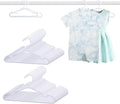 100 Pack White Baby Hangers 11.42 Inch & 12.91 Inch Each 50 Pack - Kids Non-Slip Clothes Hangers for Infant & Child, Durable Plastic Children's Hangers for Closet, Pants, Coats, Skirts