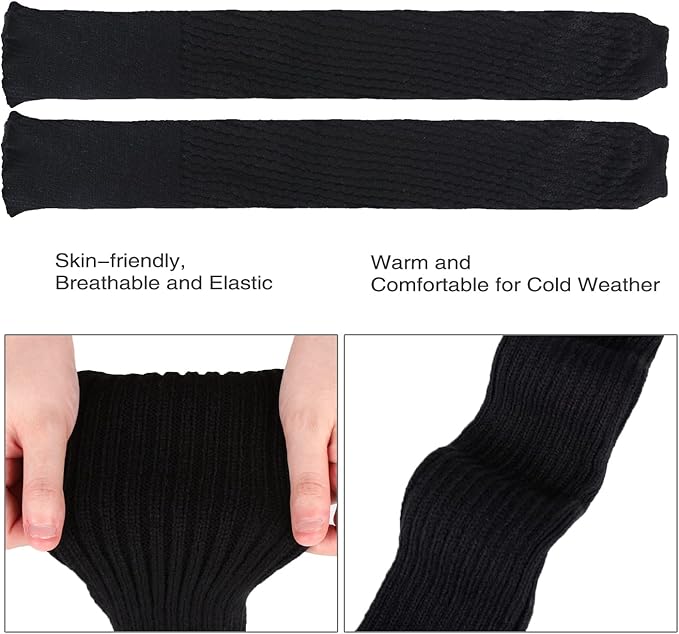 Benefeet Sox Wool Knit Leg Warmers for Women Vintage Boho Leg Warmers Long Winter Warm Thigh High Footless Boot Socks