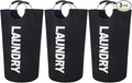 3 Pack 90L Laundry Basket,Waterproof Laundry Hamper,Dirty Clothes Hamper for Laundry, Laundry Baskets with Foam Protected Aluminum Handles for Laundry,Dorm,Family (Black, 3 Pack-90L)