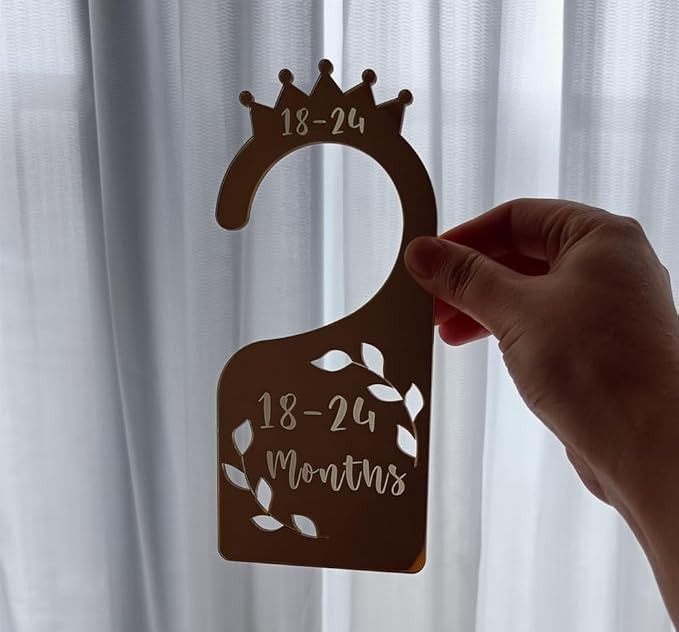Baby Closet Dividers,Set of 7 Acrylic Mirror Baby Clothes Organizers for Wardrobe Closet Home Nursery from Newborn to 24 Months (Rose Gold Mirror, Model 1)