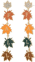 Madison Tyler Fall Earrings for Women | Cute Statement Autumn Earrings Dangling | Maple Leaf Scarecrow Shoes Shoes Rabbit Mushroom Earrings for Women