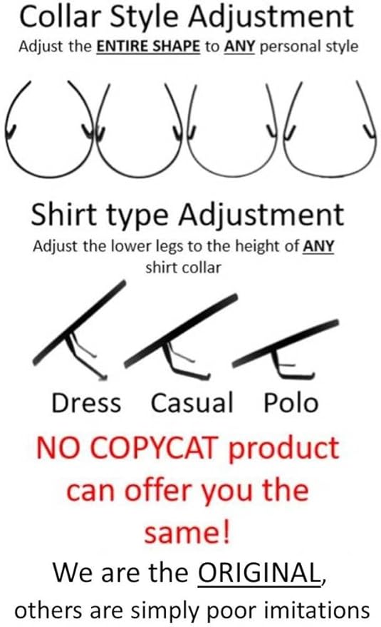 Collar Shaper | SELECT YOUR SHIRT COLLAR SIZE | THE ORIGINAL Collar Support System | Collar Stays | NOT MADE of CHEAP plastic
