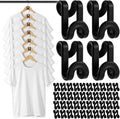 160 PCS Clothes Hanger Connector Hooks S Shaped Space Saving Closet Hanger Extender Hooks Heavy Duty Reusable Clothes Hangers Connector for Wardrobe Closet (Black-160PCS)