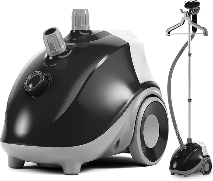 DUMOS Garment Steamer for Clothes Standing, 1500W Efficient Clothes Steamer Standing, 1.7L Water Tank for 55 Min Continuous Steaming with Wheels, Professional Fast Heating Wrinkle Remover
