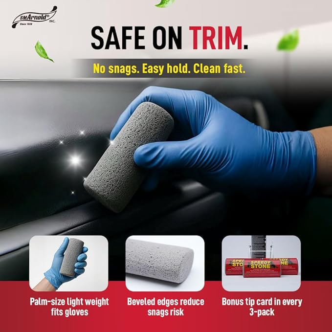 Nanoskin SMA 3-Pack Speedy Stone Reusable Cat and Dog Hair Removal Tool - Auto Interior, Bedding, Carpet, Couch & Furniture | Eco-Friendly, Durable, & Efficient | Essential for Households & Pet Owners