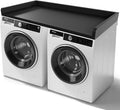 GCCSJ Washer Dryer Countertop, 54" Width x 27.5" Depth Wood Laundry Topper with Edge & Non-Slip Pads for Laundry Room Organization Storage & Clothes Folding, Black