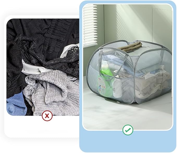 Mesh Laundry Basket,Foldable Mesh Laundry Basket,Simplized Popup Laundry Hamper,90L/24 gallons (green)