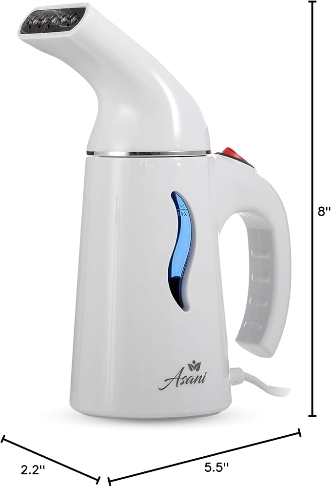 Asani Handheld Steamer for Clothes | 7-in-1 Powerful Wrinkle Remover | Clean, Refresh, Treat, Defrost | Garment and Soft Fabric Steamer w/ 60-Second Heat-Up. Portable, Travel