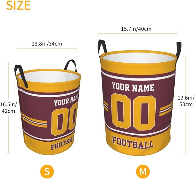 Custom Laundry Hamper Personalized Laundry Basket Customized Name And Number Collapsible Storage Basket for Bedroom Bathroom Living Room Gifts