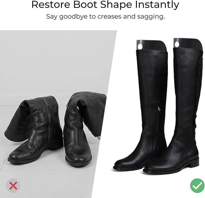 30 Pieces (15 Pairs) Boot Shapers, Form Inserts Keeper Black Tall Boots Support Holders for Women and Men to Keep Shape