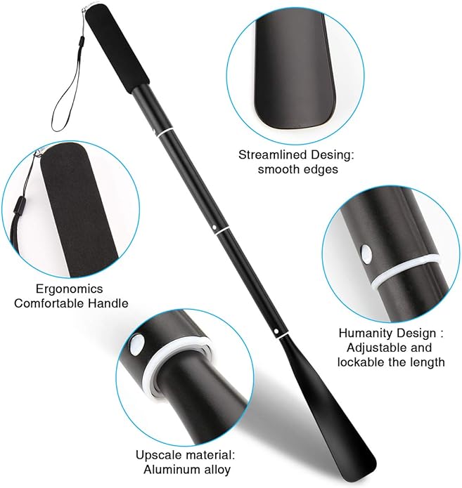 JJDPARTS Shoe Horn Long Handle,14.5"-37" Retractable Shoe Horn,Aluminum Shoe Horn For Men Women Kids Seniors