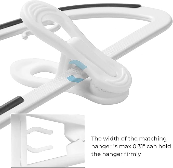 60 Pack Plastic Hanger Clips for Hangers, Multi-Purpose Baby Clothing Clips to Fit Standard Hangers, Finger Clip for Pants Shorts, Socks, Hats, Food Chip Bags, Notes