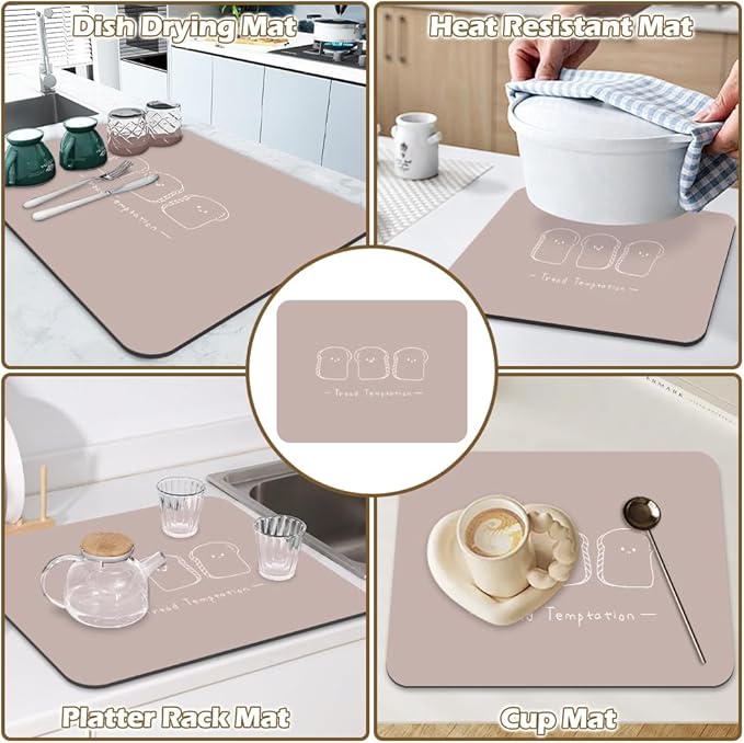 Bamboo Pan Pot Lids Organizer with Dish Drying Mats, Kitchen Organizers and Storage with 6 Dividers, Dish Drainer for Kitchen Counter Holder, Ideal for Pots, Cutting Boards, Mats, Cookware